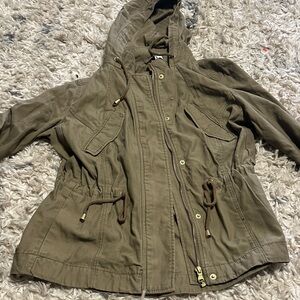 H&M Khaki Utility Jacket with Hood